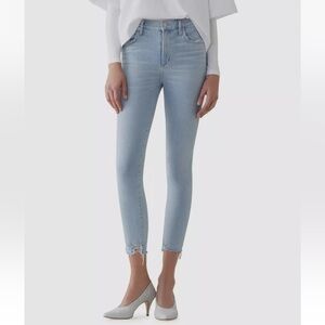Agolde Women's Blue Parallel High-Rise Cropped Skinny Jeans Pants Size 24